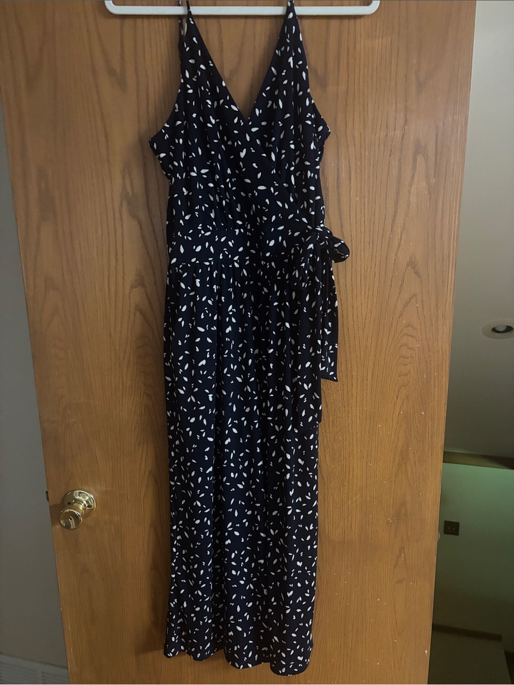 Navy Blue and White Romper